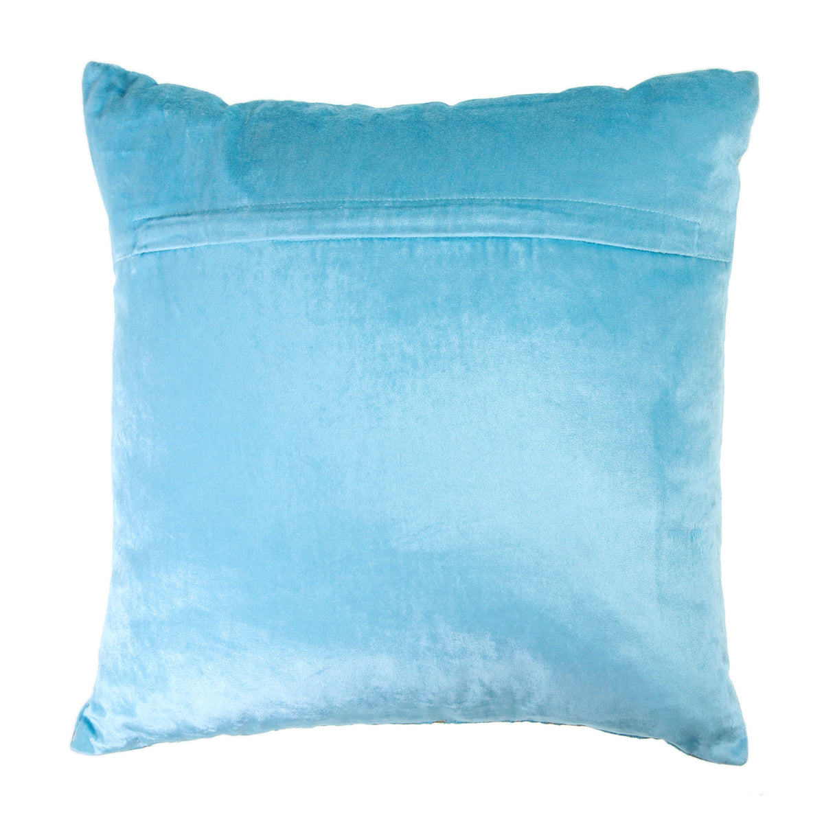 Uma Velvet Decorative Pillow in Teal, Charcoal, Gold & Gray