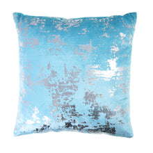 Load image into Gallery viewer, Velvet Pillow in Teal/Silver, 16&quot;