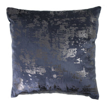 Load image into Gallery viewer, Velvet Pillow in Midnight Blue/Gunmetal, 16&quot;