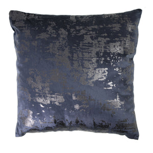 Velvet Pillow in Midnight Blue/Gunmetal, 16"