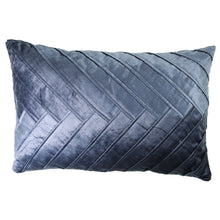 Load image into Gallery viewer, Velvet Pleated Pillow in Midnight Blue, 16x24