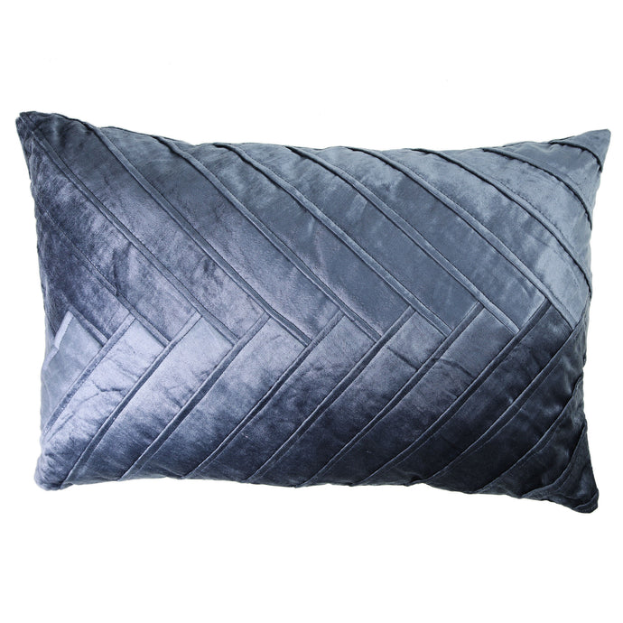 Velvet Pleated Pillow in Midnight Blue, 16x24