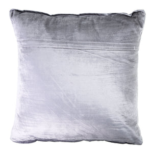 Pleated Velvet Throw Pillow in Grey 20x20