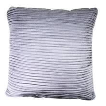 Load image into Gallery viewer, Pleated Velvet Throw Pillow in Grey 20x20